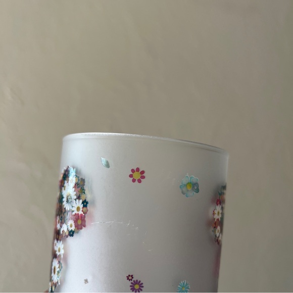 Disney Mickey & Minnie Mouse Floral Frosted Glass Cup Set - Picture 7 of 11